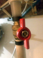 water valve on
